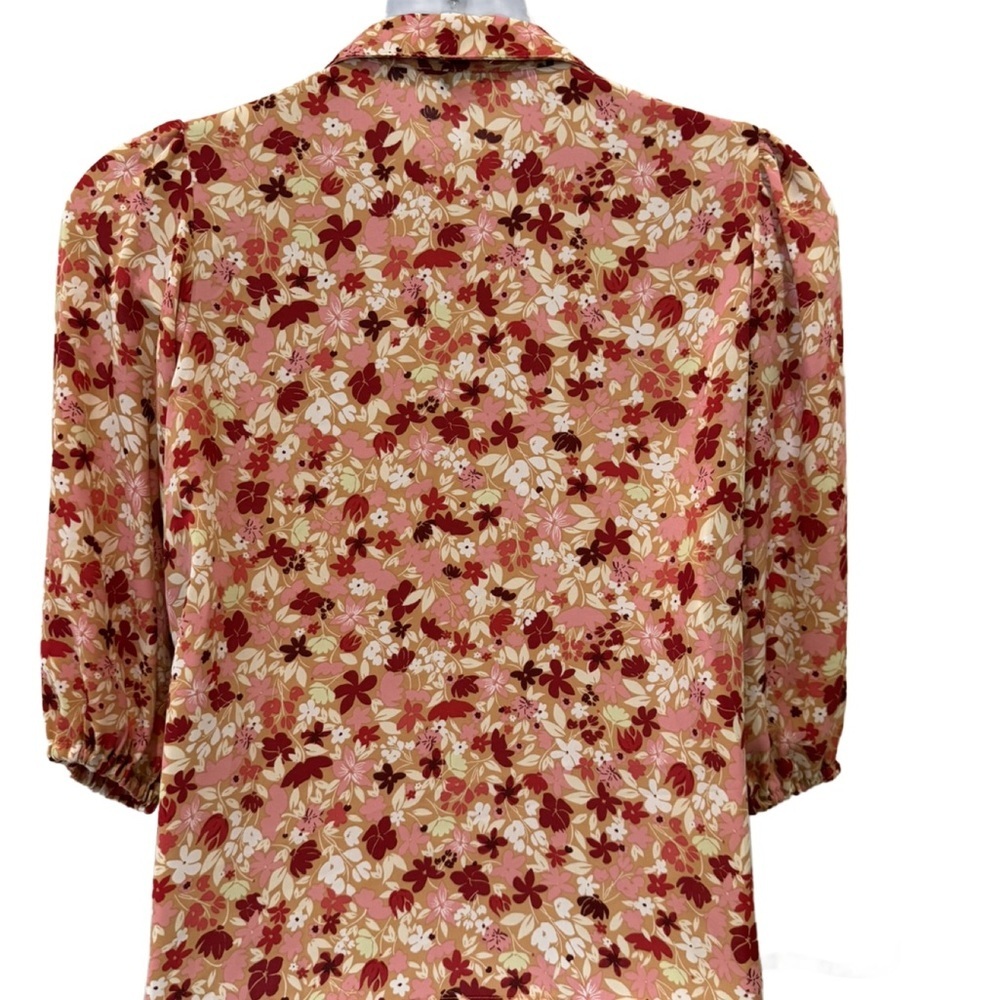 Nanette Lepore Red and Pink Floral Blouse - Picture 5 of 9